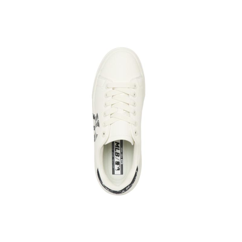 MLB Chunky Classic Heel Dia Monogram Low top Skateboard Shoes Unisex White Black Sneakers 3ASXAM82N-50BKS