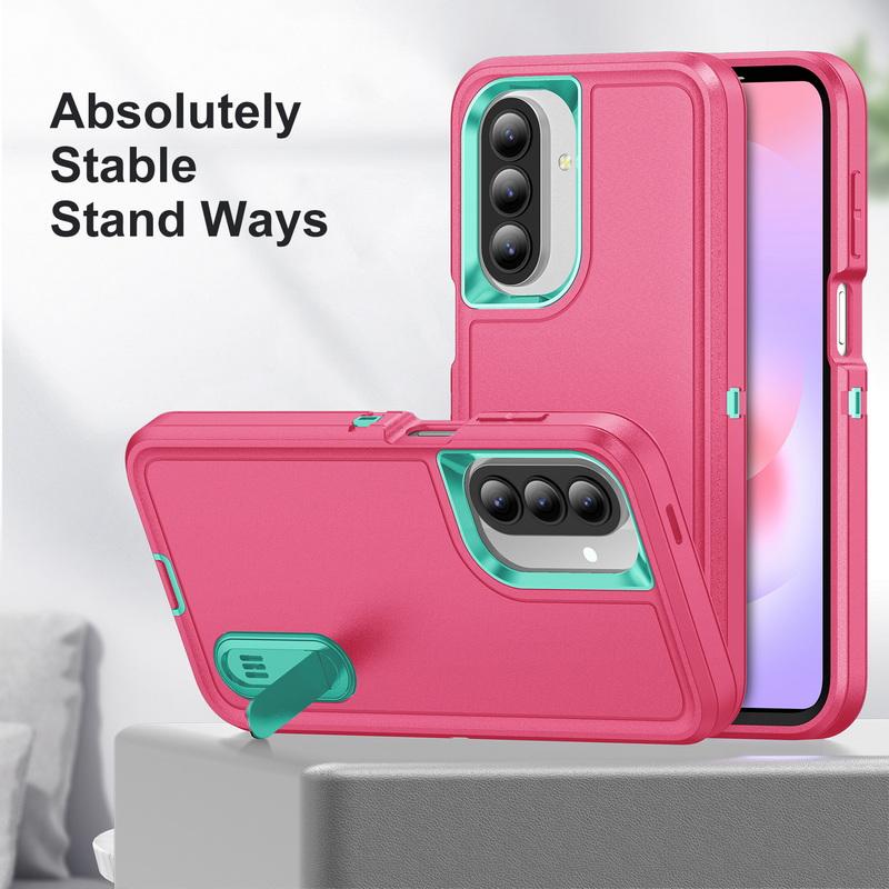 S26 Ultra Case Shockproof Bumper Hybrid 3in1 Candy Color Phone Stand Cover Samsung S25 Ultra S24 Plus S23 FE A15 A16 A36 A56 A17 A27 A37 A57 5G