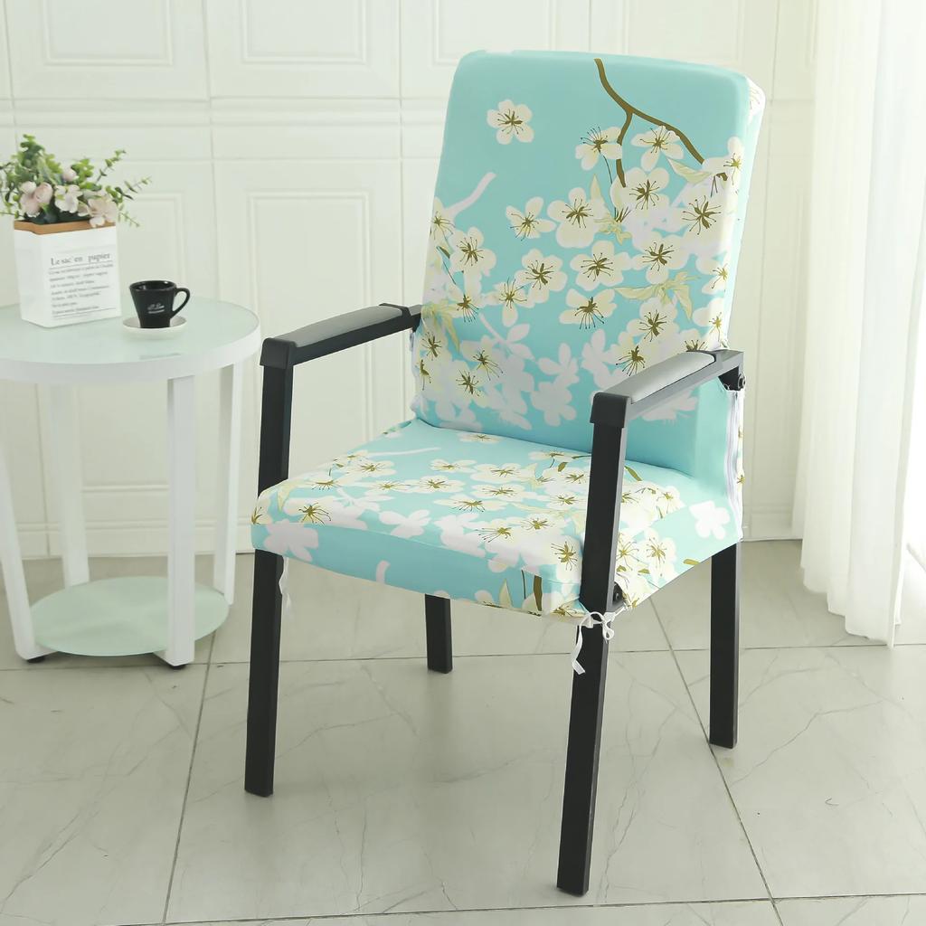 Printed Floral Elastic Computer Office Chair Cover Anti-dirty Rotating Stretch Gaming Desk Seat Chair Slipcover for Armchair