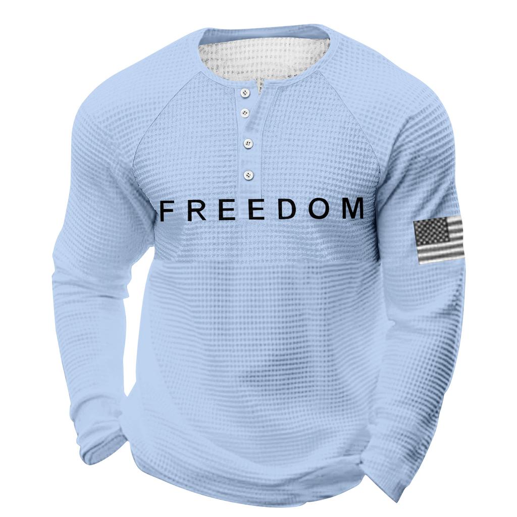 Men's Loose Casual Button Down Collar Long Sleeve Top