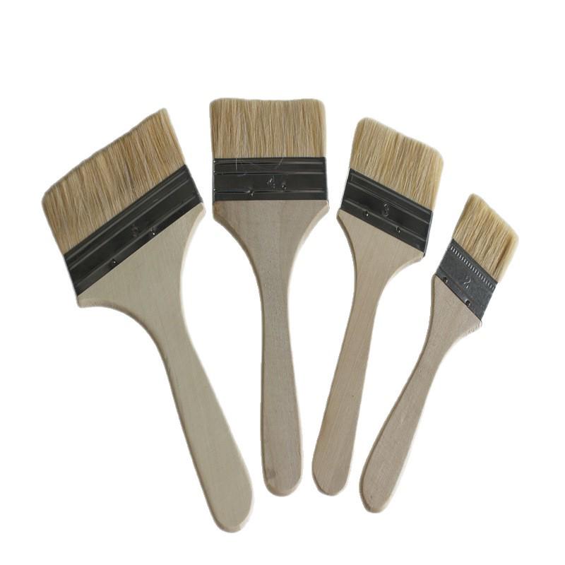 Soft Bristle Wool Brush with Wooden Handle - Hand-Selected, Non-Shedding, Ideal for Latex Paint