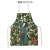 Cartoon Modern Girl Plants Printed Kitchen Apron Men Women Abstract Characters Cooking Aprons Waist Bib Cleaning Pinafores