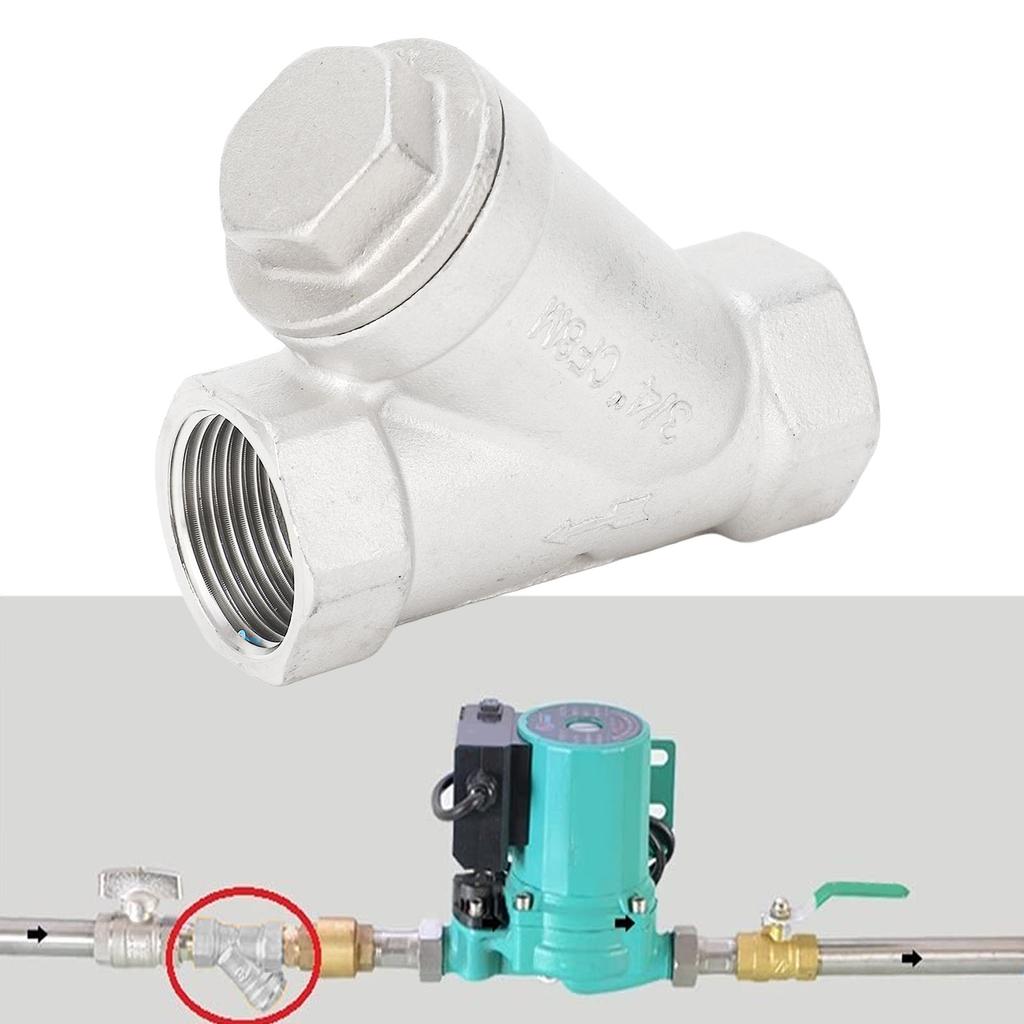 Filtro a Y 3Celsius4in DN20 Acciaio Inossidabile 304 Rete a Doppio Strato Filettatura Filtro a Y per Acqua Olio Gas