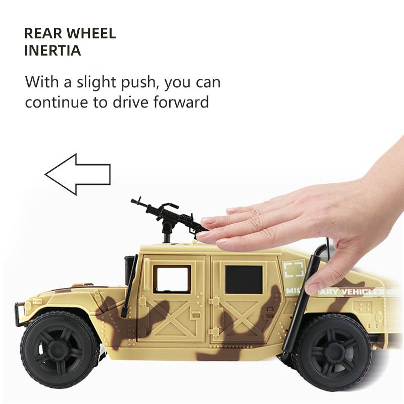 Large 1:16 Hummer Field Vehicle Military Model Car Armored Vehicle Tank Missile Boy 6 Years Old 8 Children's Toy Car