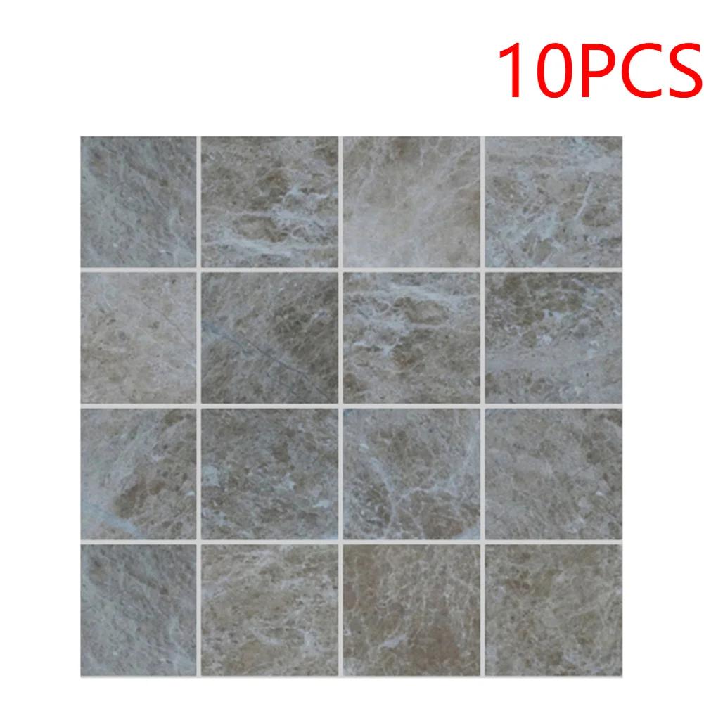 20-60pcs Self Adhesive Wallpaper Kitchen Tile Oil-proof Waterproof Wall Stickers Buiding Blocks Peel & Stick Oil Proof Kitchen