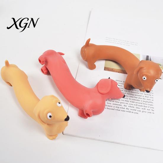 Dackel Quietschespielzeug Mini Stressabbau Simulierte Hunde Fidget Sensorisches Gadget Weiche Dehnbare Tierform Haus Büro Schreibtisch