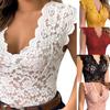 Ärmelloses Tunika-Oberteil mit V-Ausschnitt, durchsichtige, hohle Sommerbluse mit floraler Spitze, Streetwear