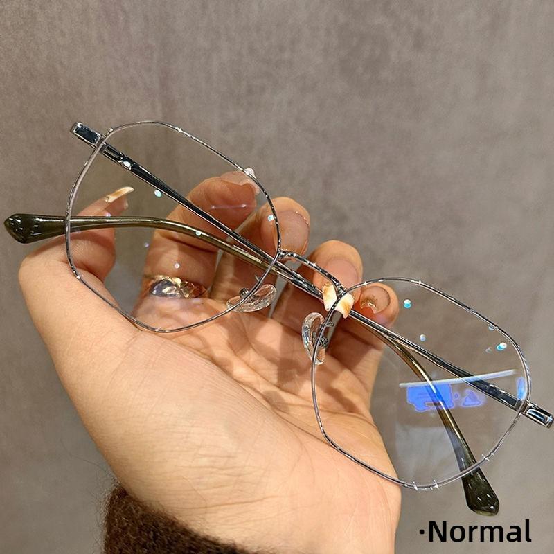 

Ультралегкие роскошные фотохромные очки для близорукости в металлической оправе с защитой от синего света, симпатичные женские очки для близорукости, деловые мужские очки 0