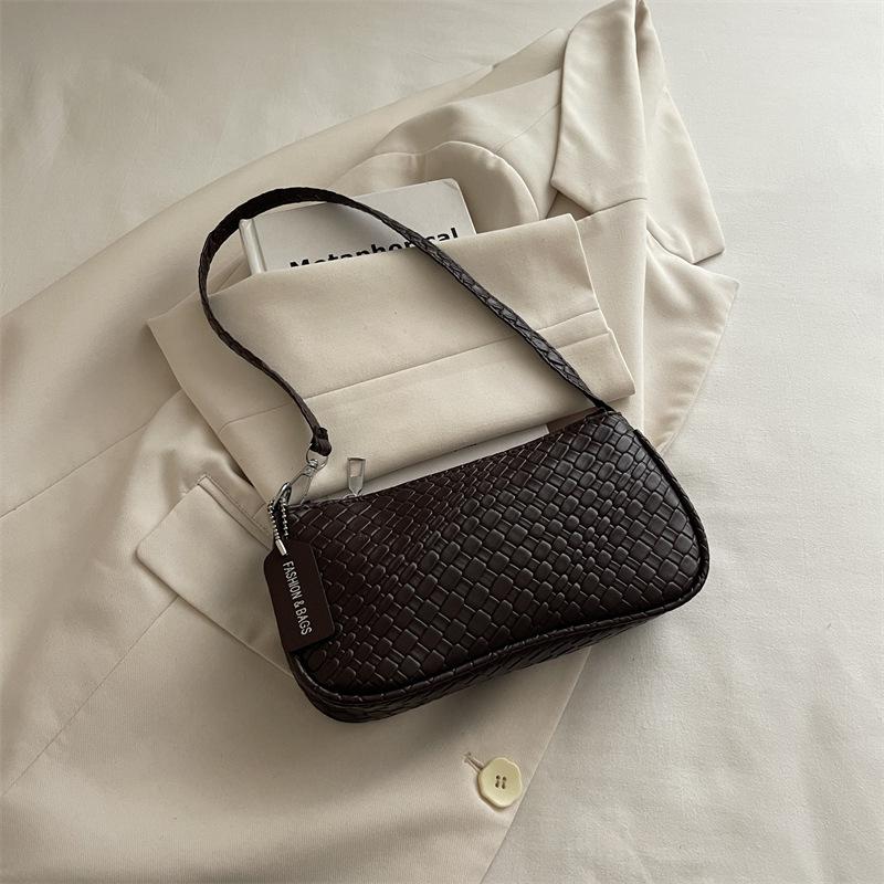 Minimalist Woven Large Capacity Casual Single Shoulder Handheld Handbag Small Square Bag