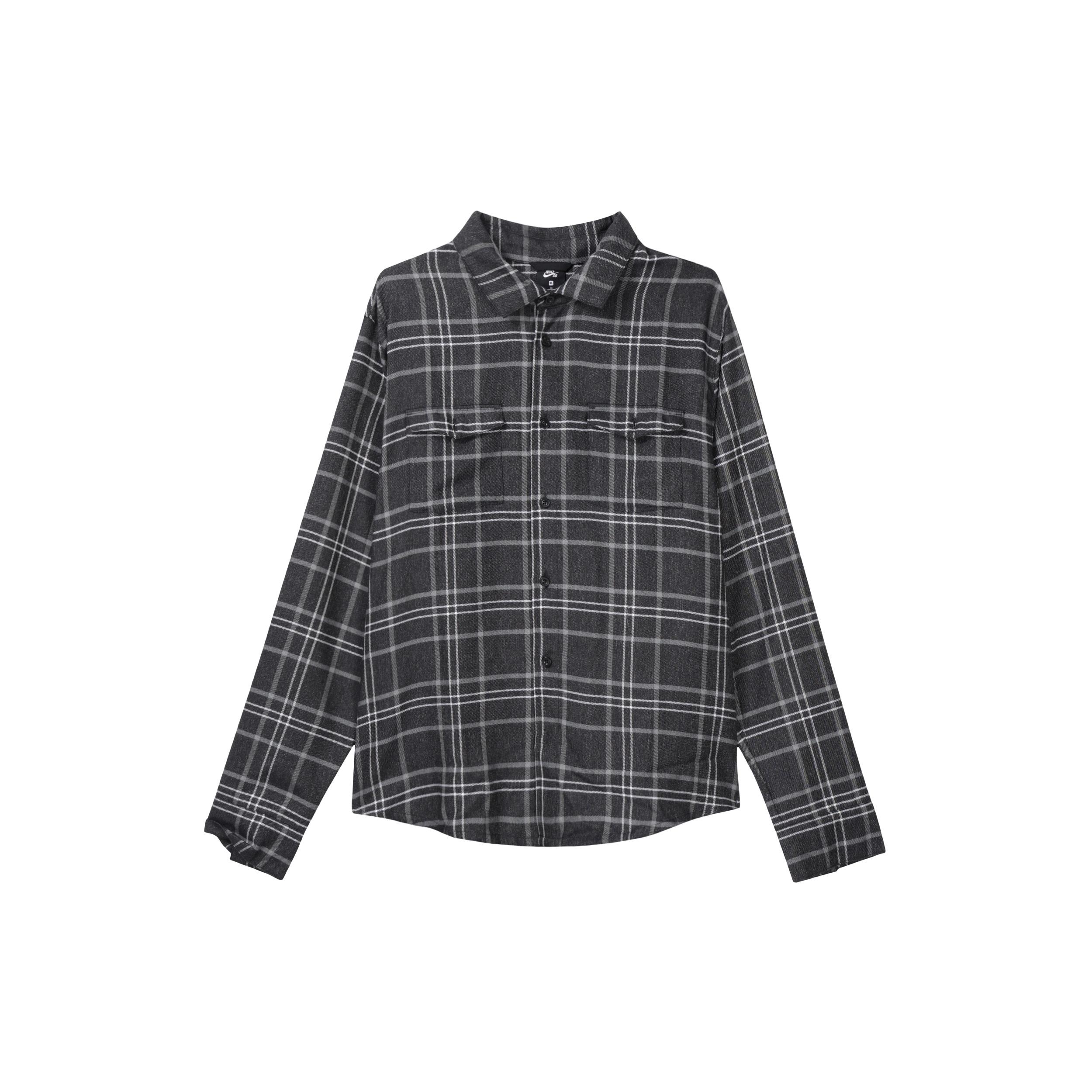 Nike SB Skateboard Plaid Skateboard Casual Shirt Jacket Black Men s CK5316-010 XXL
