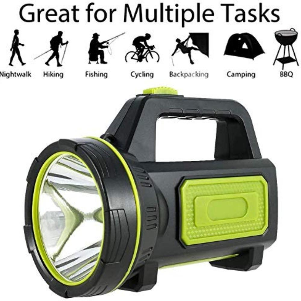 Powerful USB Rechargeable LED Flashlight 135000 Lumens 6000 mAh Waterproof for Hiking Emergency Hunting Camping (No Side Light)