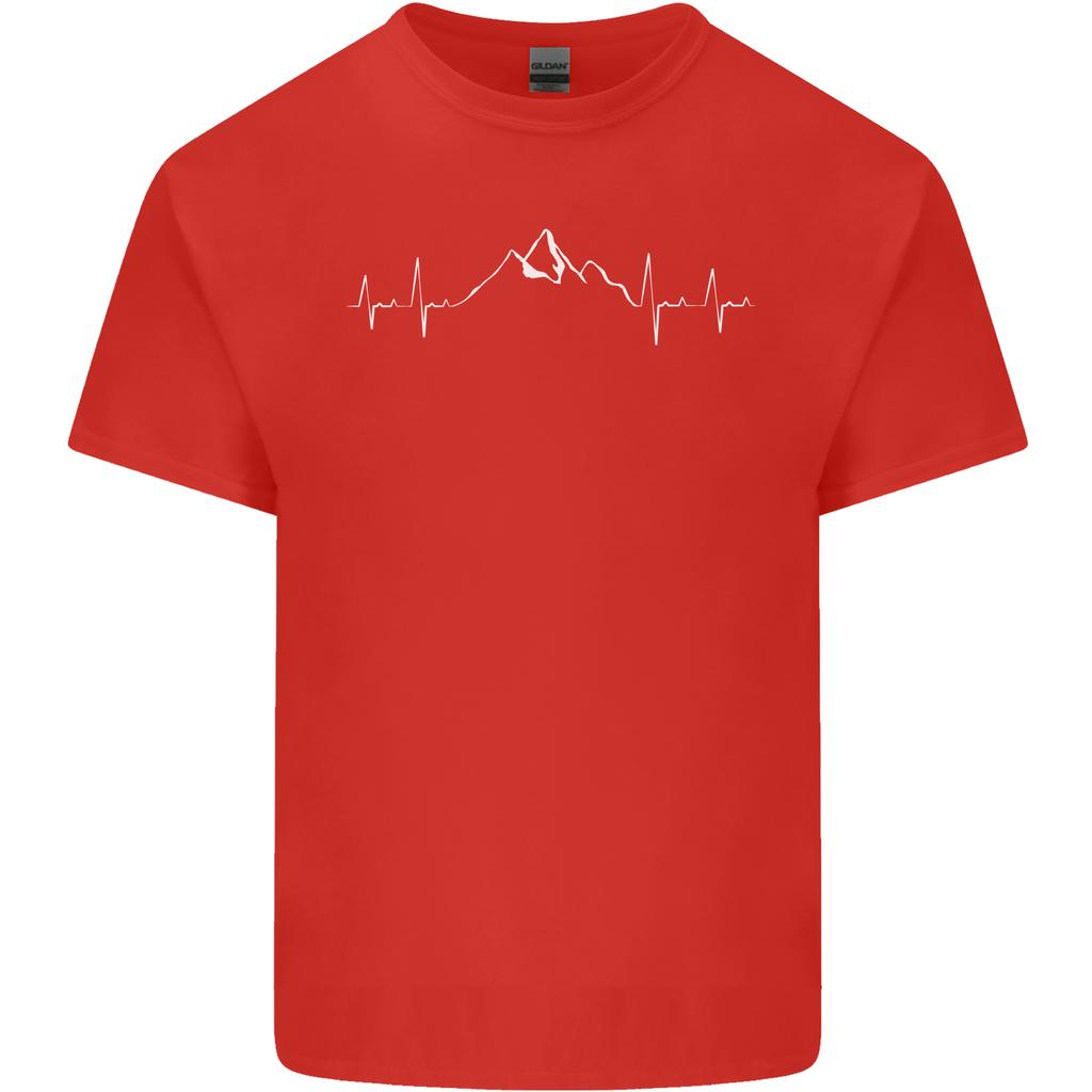 Mountain ECG Trekking Hiking Climbing Pulse Unisexs Light Cotton TShirt