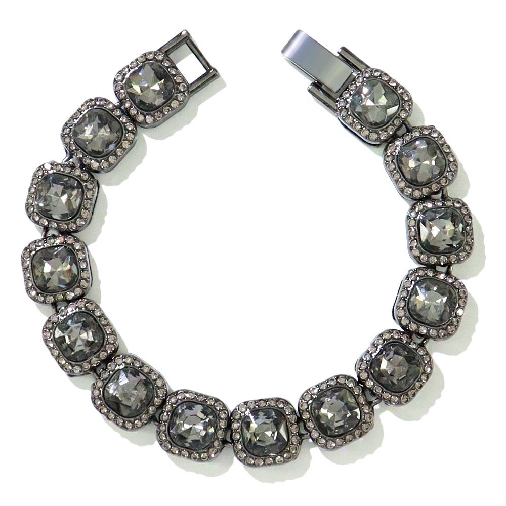 Collana Catena Clavicola Iced Out Diamante Nero Hip-Hop Europeo e Americano - Collana Choker Cool per Danza di Strada e Motociclisti