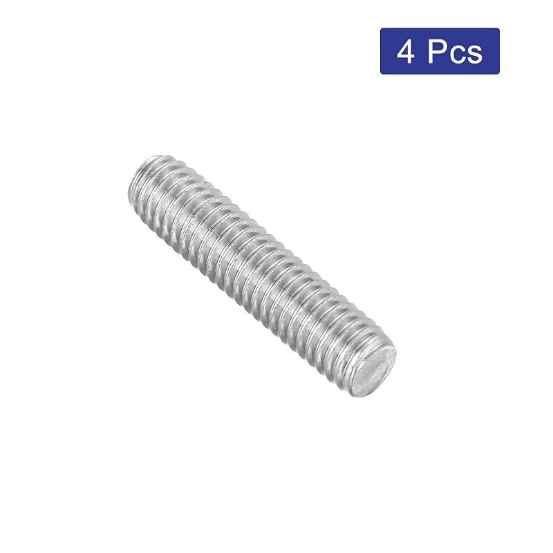 uxcell Fully Threaded M6 Rod Stud Bolt, Long Thread, 25mm Length, 1mm Pitch, 304 Stainless Steel, Right-Hand Thread, Set of 4