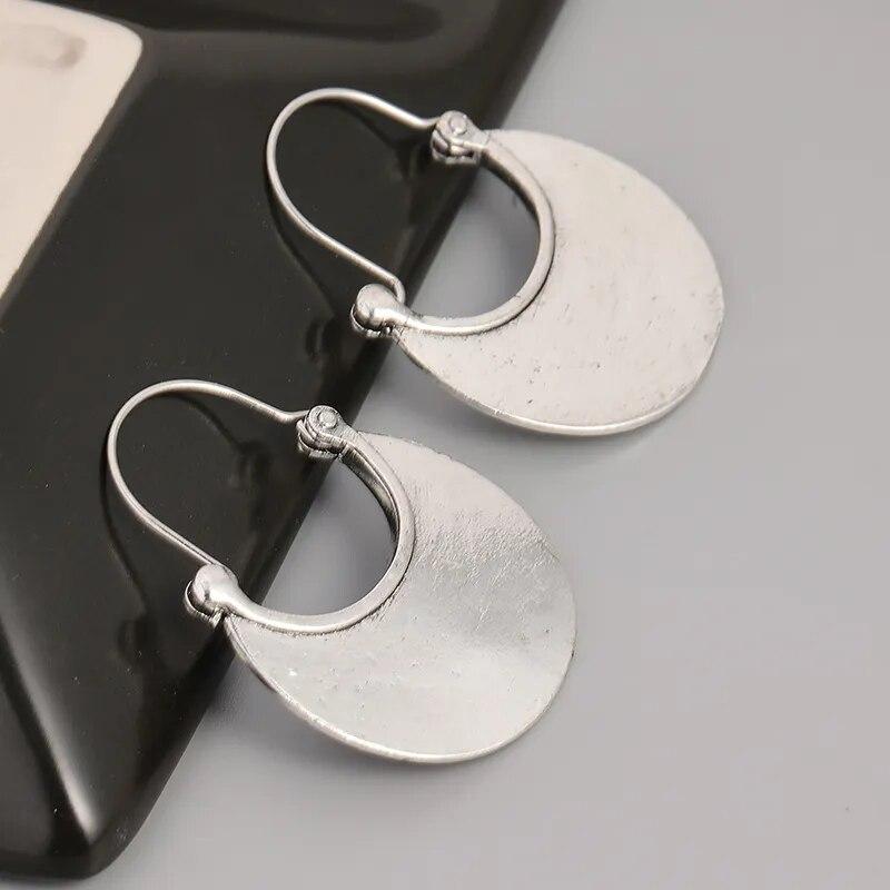 

Винтажные серьги-полукольца из металла медного цвета, этническая личность, гладкая поверхность, серьги-кольца для женщин, ювелирные изделия