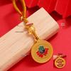 Ethnic Style Gold Sand Cloisonné Goddess of Wealth Pendant Mobile Charm Keyring