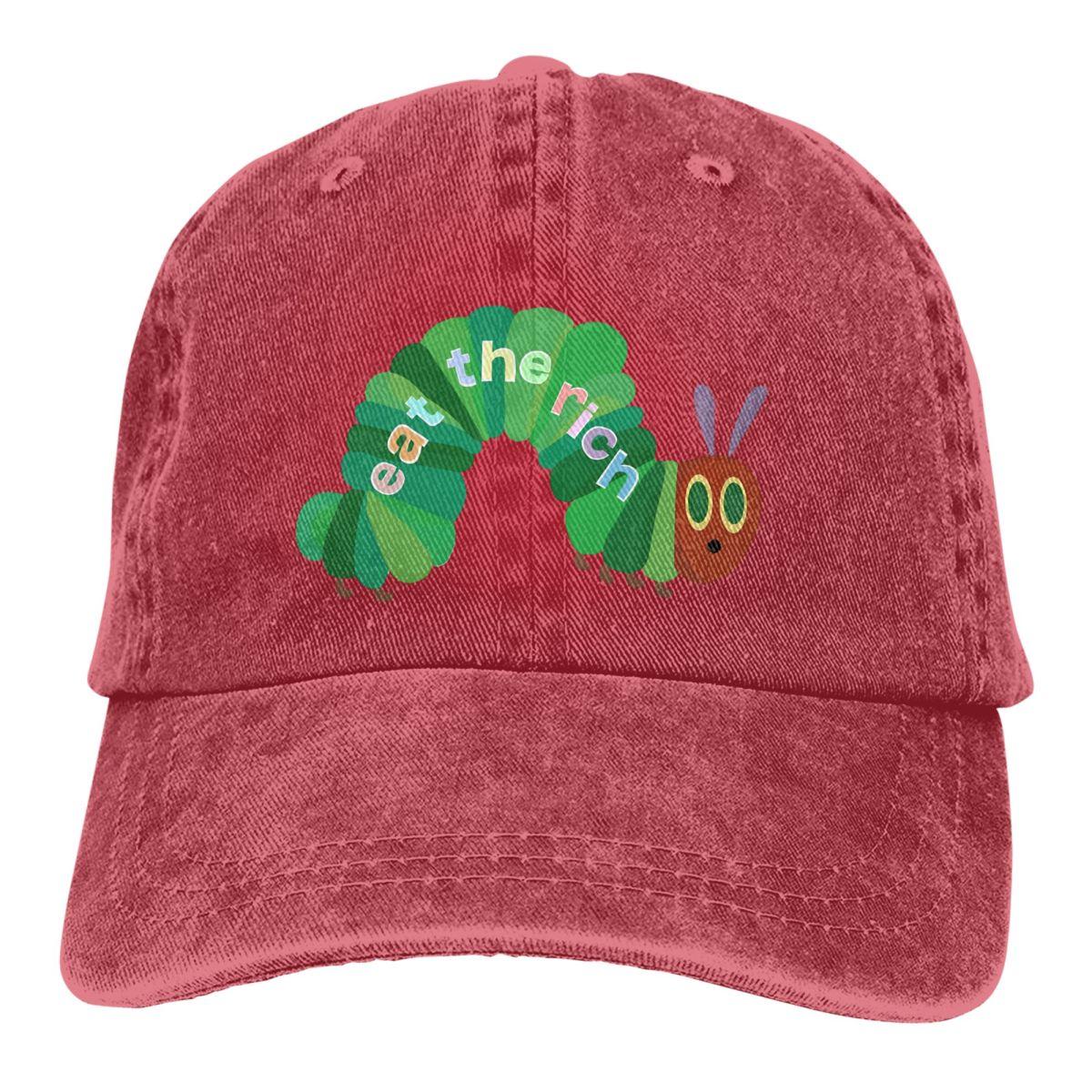 

Бейсбольная кепка Eat The Rich Hungry Caterpillar, шляпы унисекс, женские защитные кепки с козырьком One Size