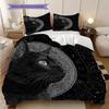 Black Cat Pattern Bedding Quilt Set Quilt Cover Pillowcase Home Decoration Birthday Gift (1 * Duvet Cover + 2 * Pillowcase, Without Core)