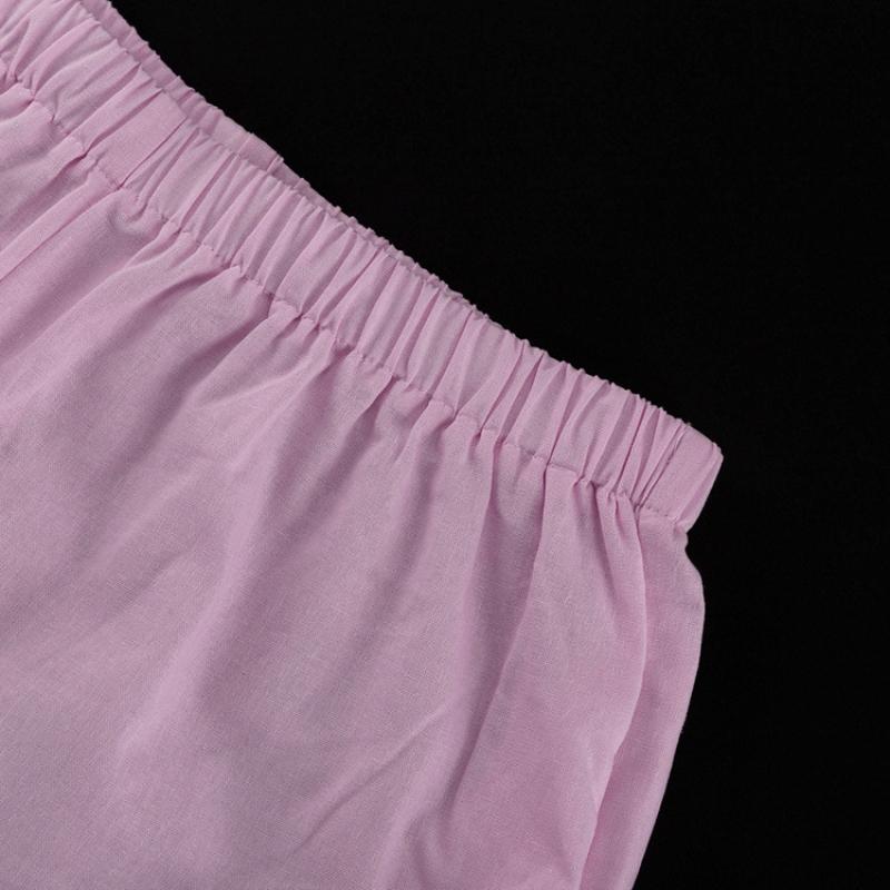 Summer Chic Women'S Set Solid Color Cotton Linen Two Piece Set Fashion Ruffles Sleeveless Tank Top With Wide Pants Outfit Female