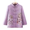 Warm Cotton Padded Jacket: Festive Tang Suit for Elderly Women - Perfect for Winter and Formal Occasions.