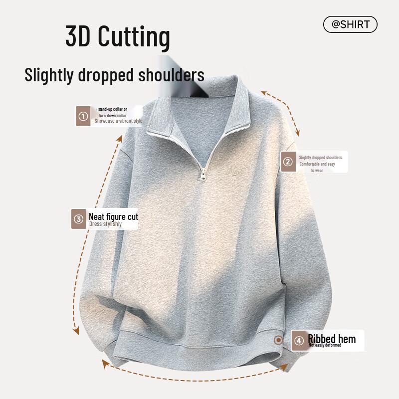 Mark Fairwhale Men's Half-Zip Stand Collar Sweatshirt