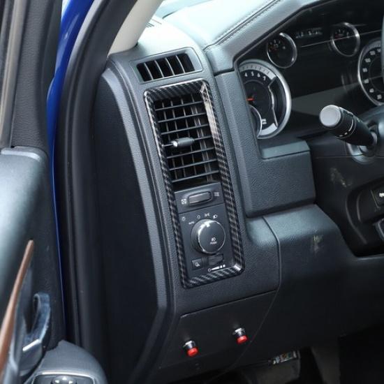 2X Dashboard Side Air Vent Frame Cover Trim for Dodge RAM 2010-2017 Carbn Fiber