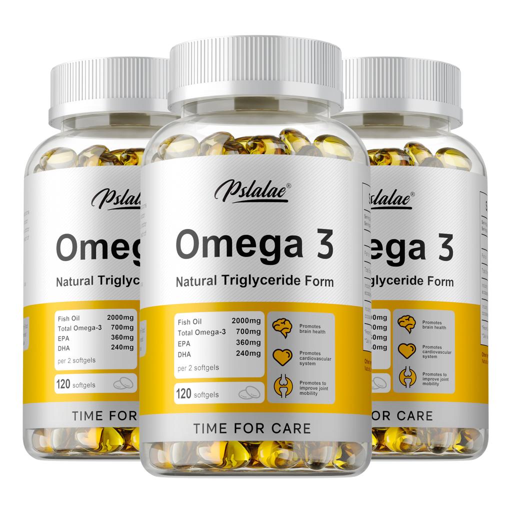 Natural Omega-3 Fish Oil Softgels, EPA and DHA Extracts, All-Natural, Suitable for Adults