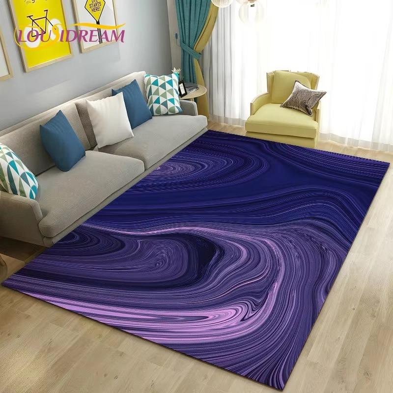 Colour Blue Gold White Marble Area Rug Large Carpet Rug for Living Room Bedroom Sofa Doormat Decoration Kids Non-slip Floor Mat