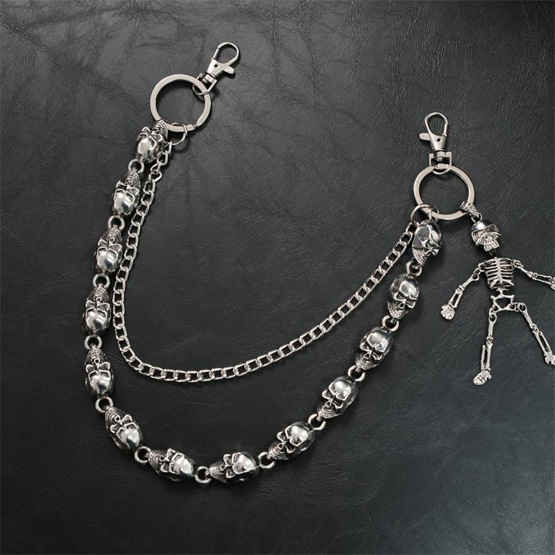 Hip Hop Men's and Women's Trendy Cool Dark Jeans Sweet Cool Trouser Chain