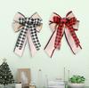 Christmas Decorative Plaid Ribbon Bow With Red And Black For Tree Topper Decor