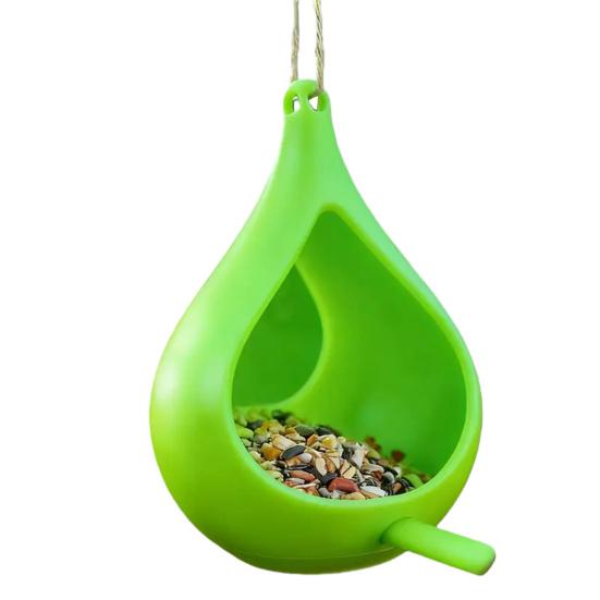 Wiszący karmnik dla ptaków w kształcie kropli, karmnik dla kolibrów z grzędą, łatwy do napełniania, wiszący karmnik dla ptaków, na zewnątrz, balkon, ogród