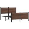 Metal Bed Frame Without Mattress Brown Oak Effect 120 X 190 Cm