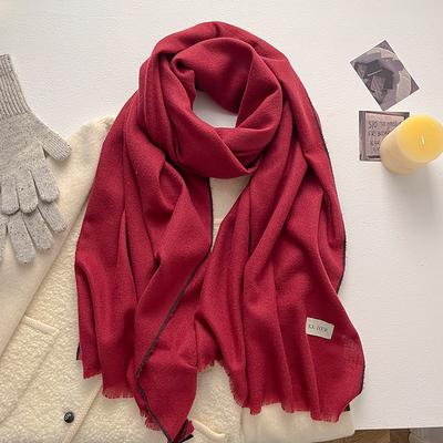 Mode Damen Winter Kaschmir Schal Weich Einfarbig Warm Damen Stola Wickel Dicke Decke Bandana Vielseitige Schals