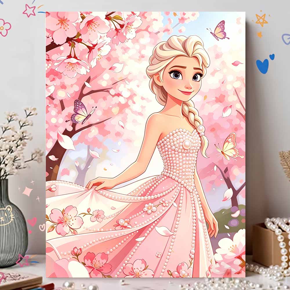 Disney DIY Pearl Art Painting Frozen Elsa Home Wall Decoration Pearl Gemstone Painting Pictures Crafts Home Decoration