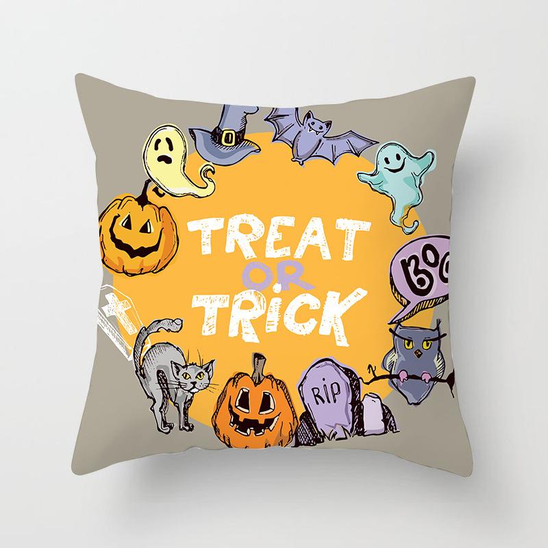 New Halloween Peach Skin Pillow Cover Festive Home Sofa Pillow Cover