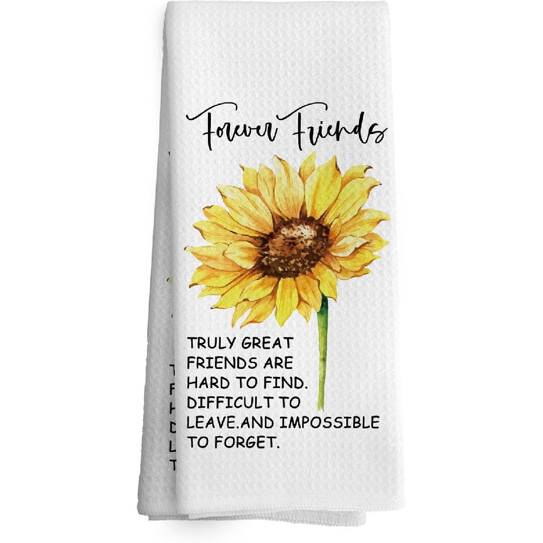 Friends Forever Kitchen Towels Dish Towel 16x24 Inches, Friendship Friend Birthday Gifts for Women Friends Sister BFF Female Bestie Kitchen