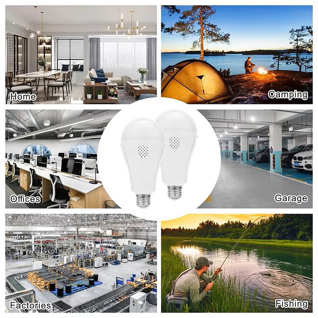 Bec LED E27 15W de Urgență 1600mAh Reîncărcabil Lampă Camping 110V 220V pentru Casă Pană de Curent Cort Lampă Grădină Portabil