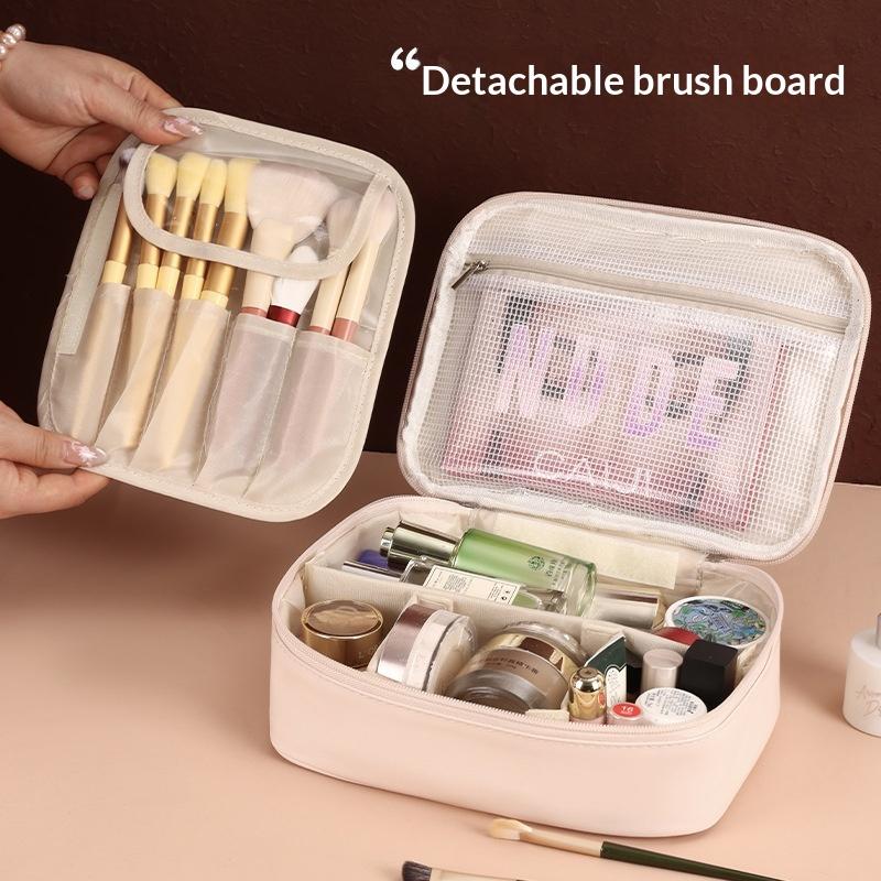 Women'S Cosmetic Bag Makeup Bag Double Layer Large Capacity Luxury Cosmetics Organizer Travel Essentials Women'S Cosmetic Bag
