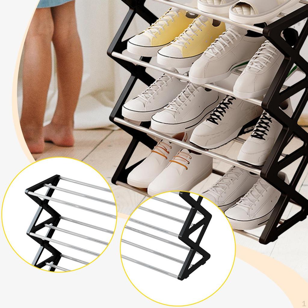 4 Design Shoe Organizer with Smooth Edges and Open Structure 42x18.5x49.5cm