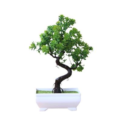 Potted Green Plant Bonsai – Small Desktop Simulation for Home Decor