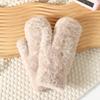 1 Pair Winter Mittens Leopard Print Warm Plush Gloves Soft Thickened Cold-Proof Skiing Travel Gloves