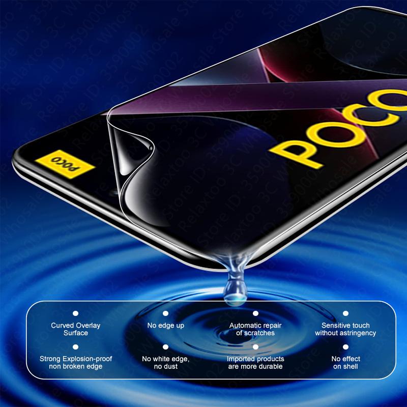 3PCS Full Cover Hydrogel Film For POCO X7 Pro X6 X5 X4 Ultra F6 F5 F4 C85 C75 Screen Protector Film