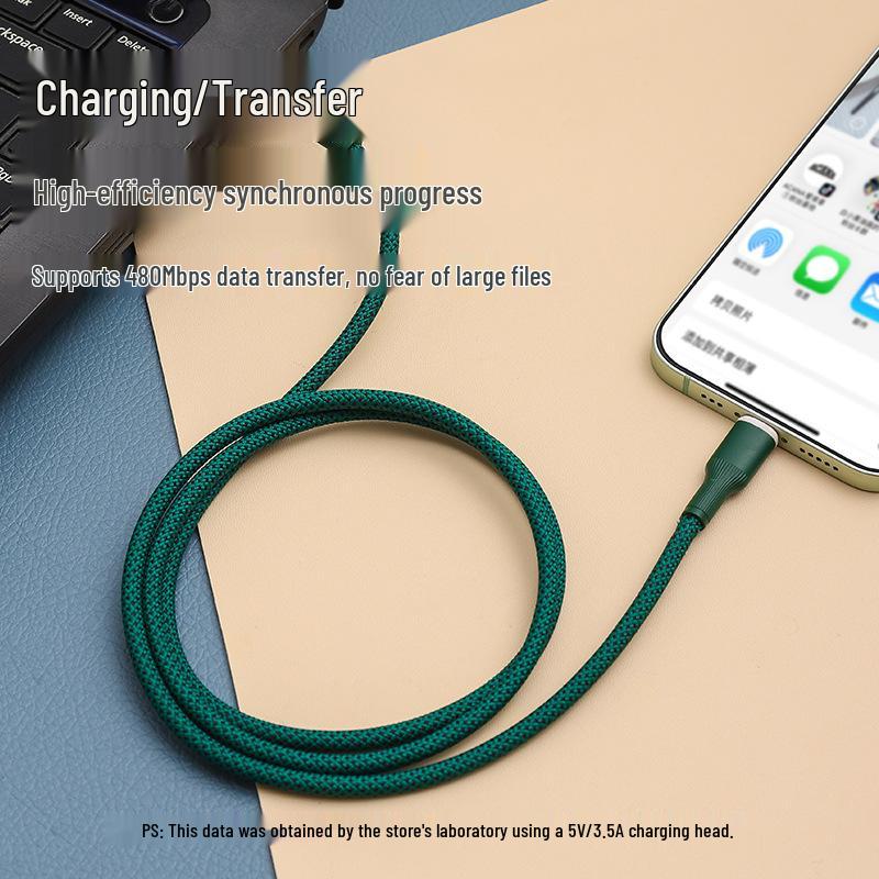 100W Dual Type-C Braided Fast Charging Cable for Huawei and Apple Phones