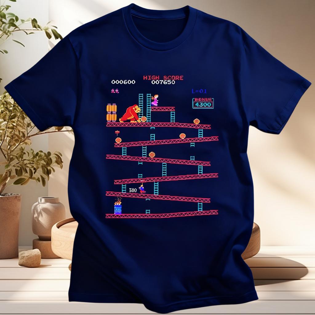 Grappig Donkey Kong T-shirt Heren Arcade Game Collage T-shirt Vintage Katoenen Tee Korte Mouw Retro T-shirt Streetwear Oversized