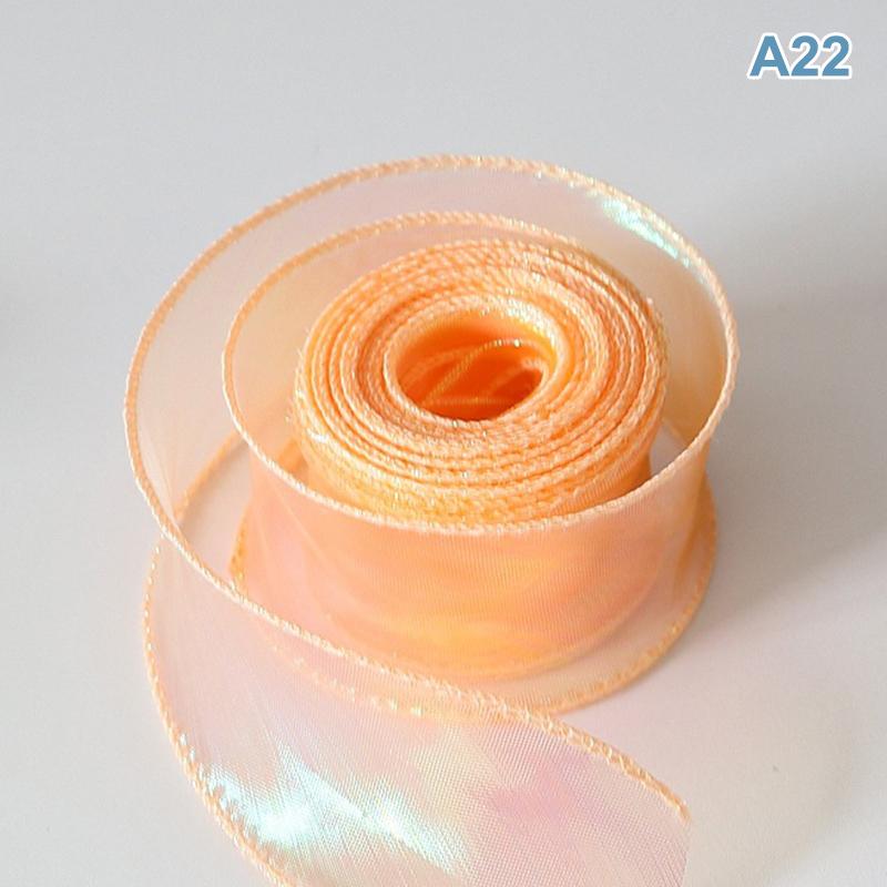 Fishtail Organza Ribbon 4Cm Reflective Iridescent Wavy Edge Ribbon For For Flower Bouquet Gifts Packaging Wedding Decorations