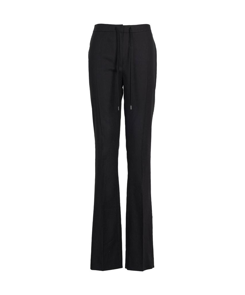 DRAE Linen-Blend Skinny Leg Pants_Black