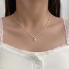 Elegante Collana con Perle d'Argento e Zaffiri - Catena per Clavicola Anti-Sbiadimento, Versatile per Donna