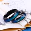 Unisex Female Male Heart Heartbeats Color Changeable by Mood Band Lovers Couple Ring