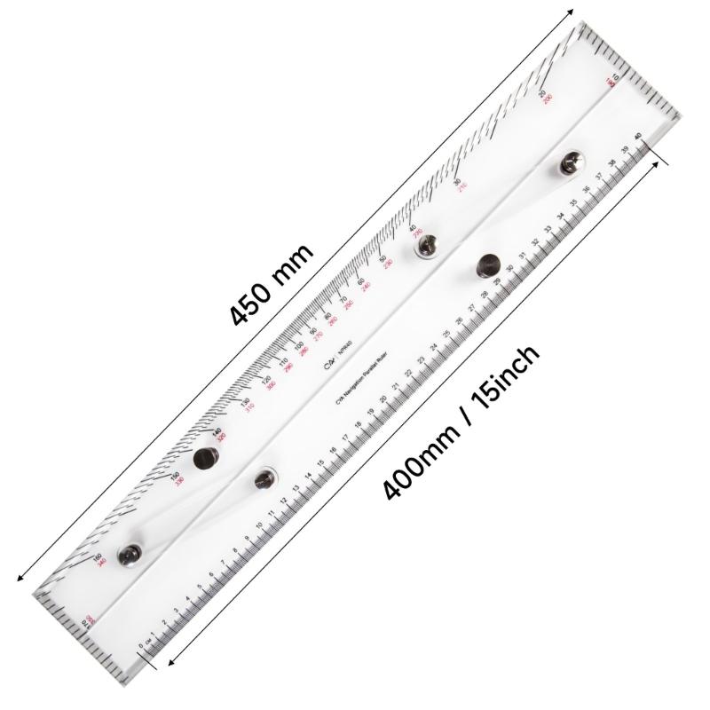 45cm Marine Parallel Ruler for Navigational Plotting Chart Mapping Point Parallel Ruler with Clear Scale