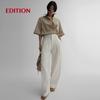 Edition Red Label 2025 Summer High-Waist White Linen Wide-Leg Pants